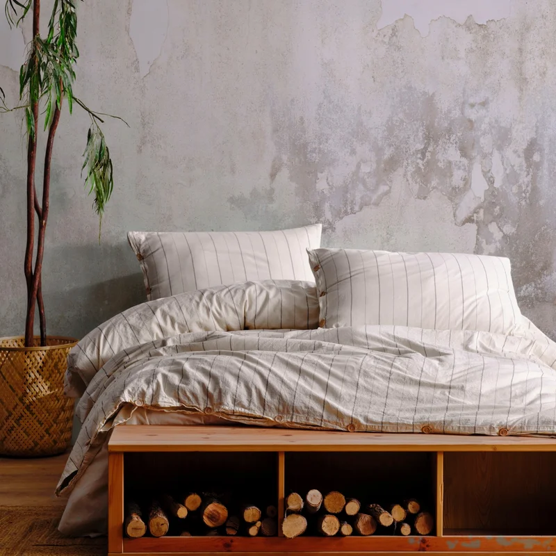 ماكاس هوم Helen 100% Cotton Yarn Dyed Washed Double Duvet Cover Set 200*220
