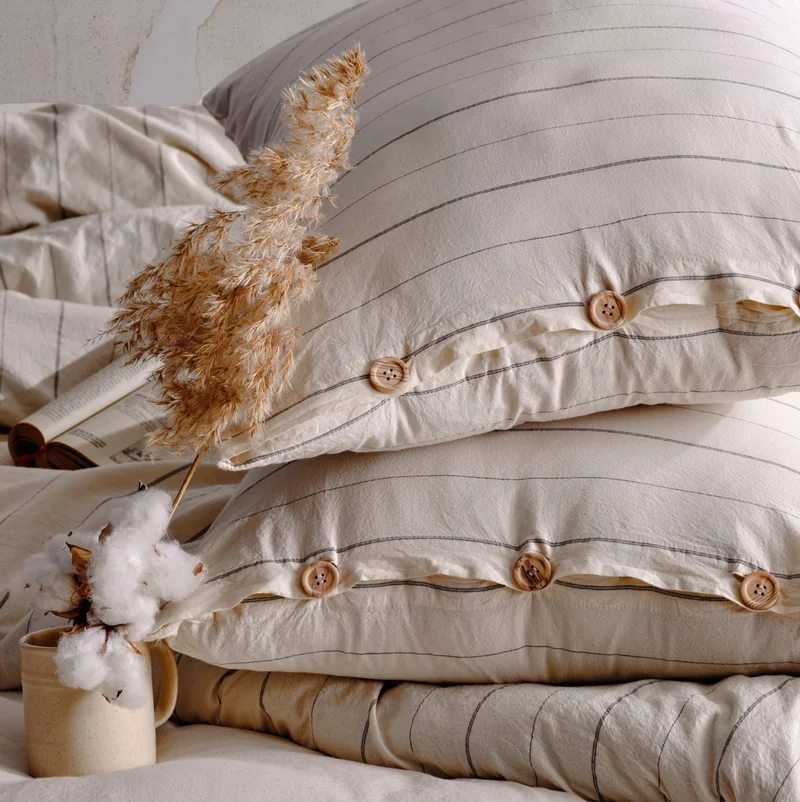 ماكاس هوم Helen 100% Cotton Yarn Dyed Washed Double Duvet Cover Set 200*220