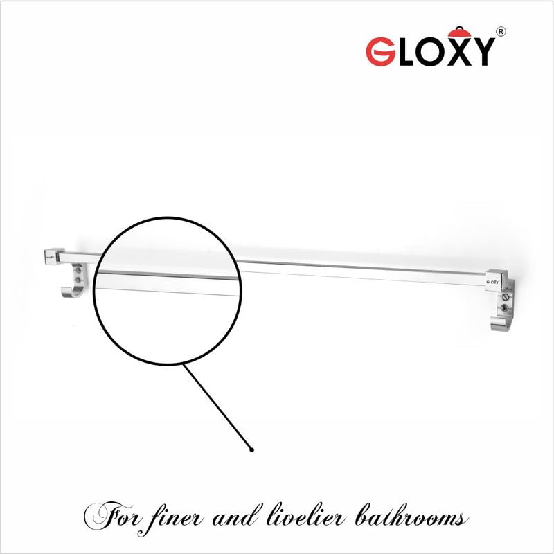 GLOXY جهاز تعليق المناشف من جلاكسى من الفولاذ المقاوم للصدأ بطول 24 بوصة مع 2 خطاف لتعليق اللوف/علاقة المناشف للحمام، رفوف المناشف، قضيب المناشف، شماعة الحمام، حامل المناشف، ملحقات الحمام وتركيباته - (عبوة من 5) - Image 3