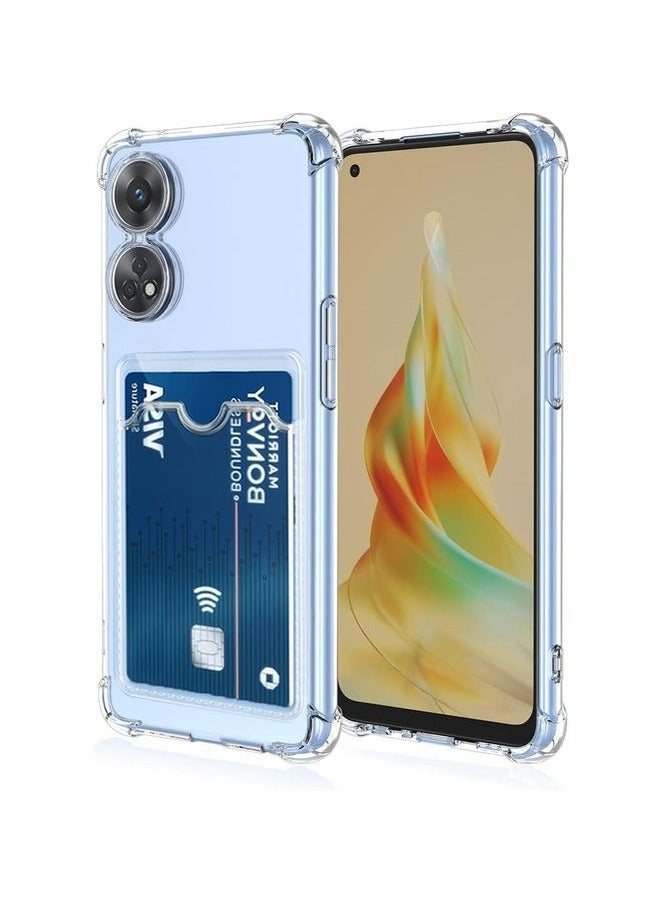 Transparent Shockproof Corners Cover with Card Holder - For Oppo Reno 8T 4G - Clear 
