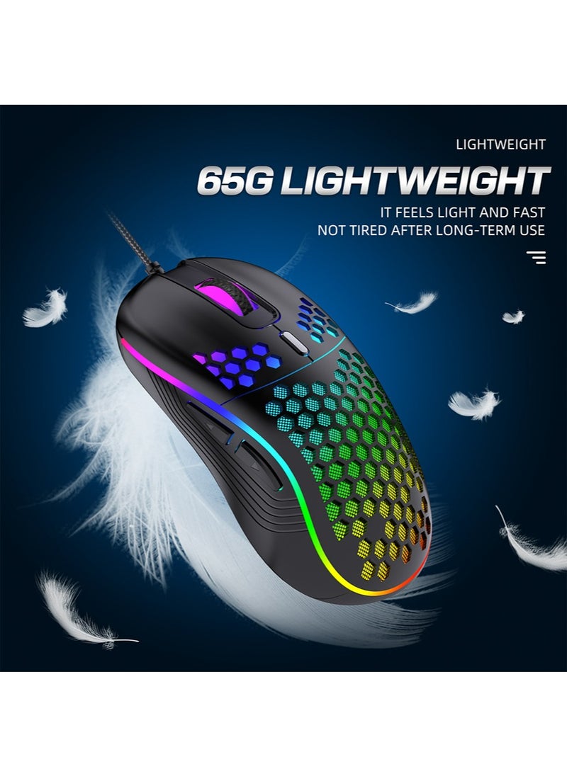 Wired Gaming Mouse, Computer Mouse Ergonomic Mice Honeycomb Design with RGB Backlight, 6 Buttons for PC/Mac/Laptop/PS5 - pzsku/ZA2BABD053B97602C7D04Z/45/_/1724126107/399b6702-440e-4223-928d-162dc9432b61