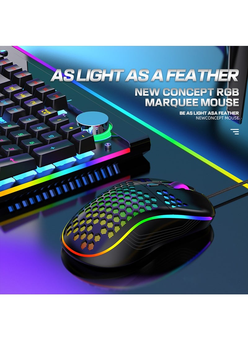 Wired Gaming Mouse, Computer Mouse Ergonomic Mice Honeycomb Design with RGB Backlight, 6 Buttons for PC/Mac/Laptop/PS5 - pzsku/ZA2BABD053B97602C7D04Z/45/_/1724126128/aaf2cd65-8172-4dc6-8aad-aaa09bb81157