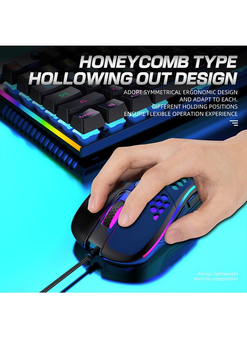 Wired Gaming Mouse, Computer Mouse Ergonomic Mice Honeycomb Design with RGB Backlight, 6 Buttons for PC/Mac/Laptop/PS5 - pzsku/ZA2BABD053B97602C7D04Z/45/_/1724126129/cb96e9ca-d2ef-416e-875f-93292729c686