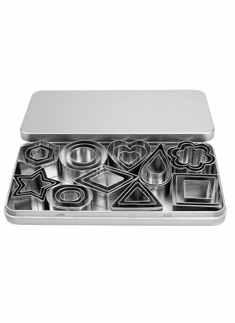 Mini Cookie Cutters Set, 30Pcs Heart Star Flower Round Square Hexagon Oval Diamond Shapes Cutters, Polymer Clay