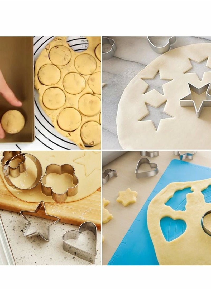 Y&D - Mini Cookie Cutters Set, 30Pcs Heart Star Flower Round Square Hexagon Oval Diamond Shapes Cutters, Polymer Clay - Image 1