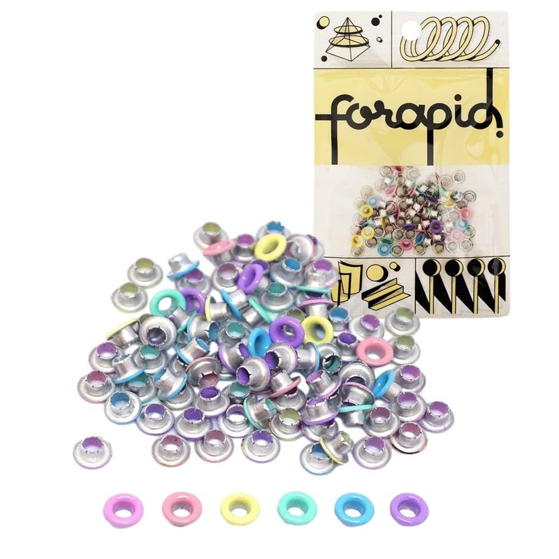 FoRapid 3mm18 Aluminum Quicklet EyeletsScrapbookingBirthday Wedding Greeting Holiday CardPaper CraftLuggage Cruise TagDIY AlbumClothing etcPreCut Back Slit Set with a Pen84 PCS Pastel