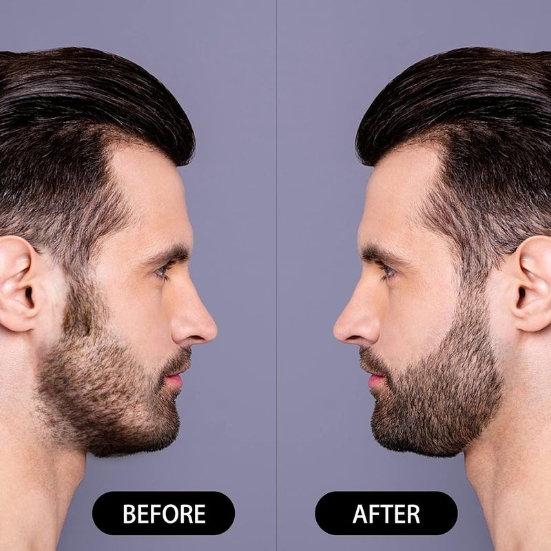 Beard Pencil Filler - Water Proof, Long Lasting Coverage & Natural Finish - Beard, Moustache & Eyebrows - Micro-Fork Tip for Seamless Application - Includes Bristle Brush for Blending (Black) - Image 4