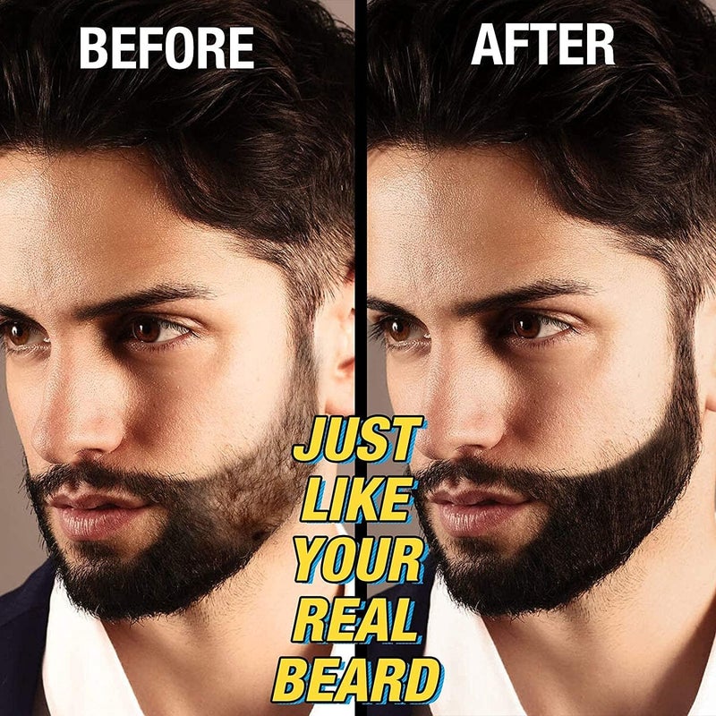 Beard Pencil Filler - Water Proof, Long Lasting Coverage & Natural Finish - Beard, Moustache & Eyebrows - Micro-Fork Tip for Seamless Application - Includes Bristle Brush for Blending (Black) - Image 2