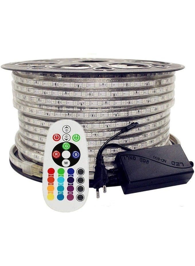 RGB LED Strip Light 25M 220V IP65 Waterproof with Remote & Controller – Multi Color Changing Flexible Cuttable LED Light for Indoor Outdoor Home Garden Decoration - Image 4