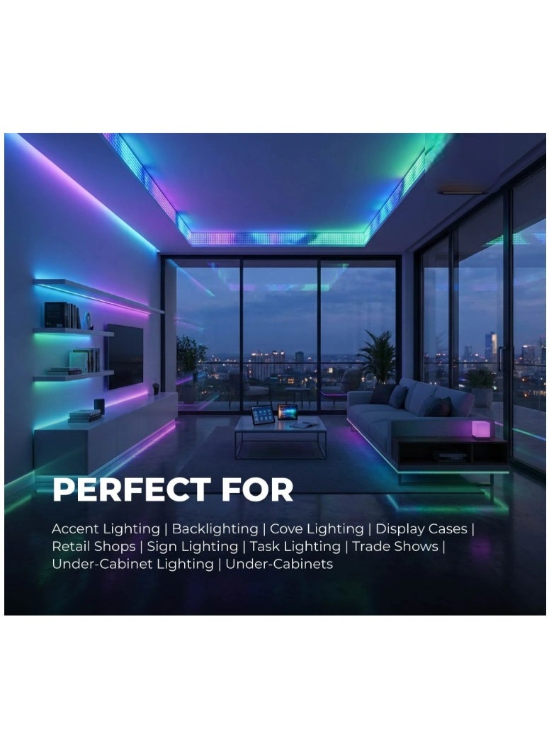RGB LED Strip Light 25M 220V IP65 Waterproof with Remote & Controller – Multi Color Changing Flexible Cuttable LED Light for Indoor Outdoor Home Garden Decoration - Image 2