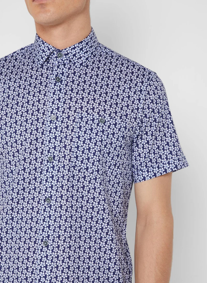 Ted Baker Petalz Printed Slim Fit Shirt