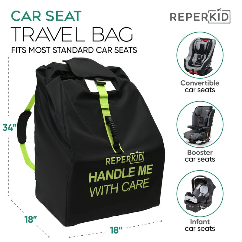 reperkid Premium Car Seat Travel Bag for Airplane - Durable, Universal Fit, Water-Resistant Gate Check Bag with Adjustable Carry Straps - for Safe and Hassle-Free Travel - Image 4