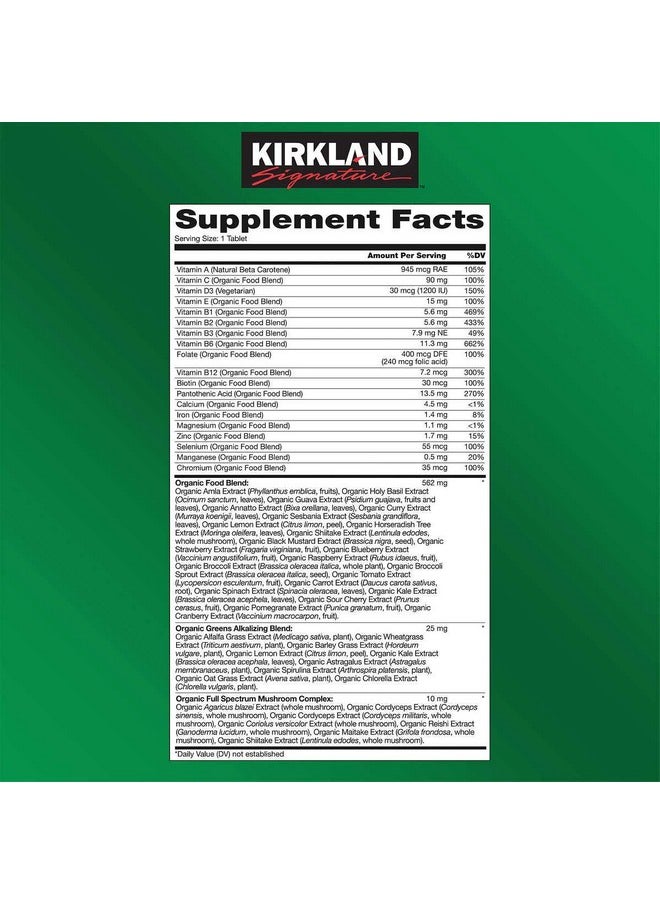 Kirkland Signature Organic Multivitamin 80 Coated Tablets  - Image 3