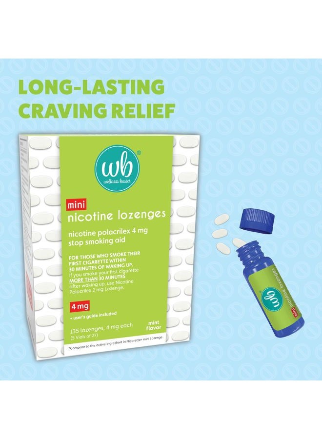 wellness basics Mini Nicotine Lozenge (4mg - 135 Count) Stop Smoking Aid - Reduces Withdrawal Symptoms - Mint Flavor - Image 3