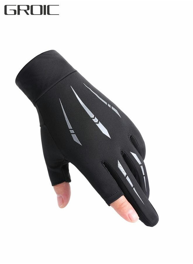 GROIC UV Protective Fishing Gloves, 2-Finger Gloves Sun Protection - Gloves Men's Women's Kayaking,  Boating, Fishing, Hiking, Driving Cycling Gloves  - Image 1