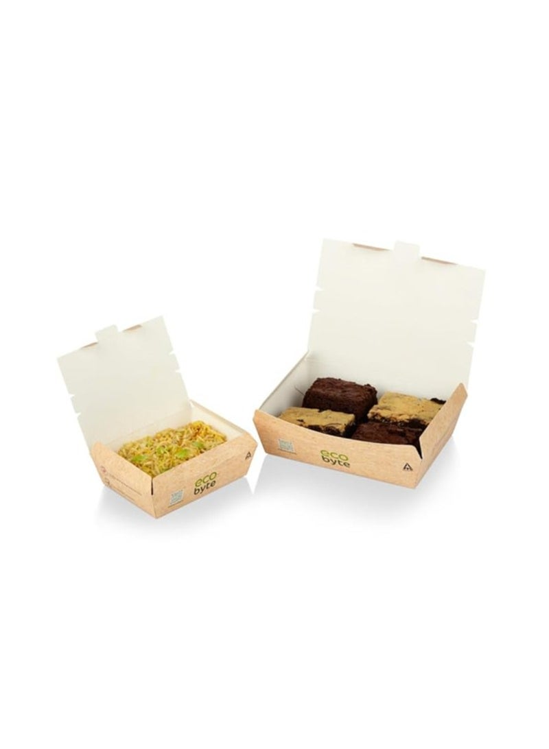 Ecobyte ITC 750ml Clamshell Lunch Boxes | Pack of 15 | Biodegradable Takeaway Containers with Compostable BioSeal | Plastic-Free, Leak-Proof, Oil & Grease Resistant - Image 1