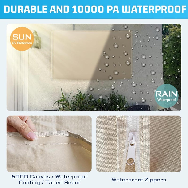 2win2buy Outdoor TV Cover 80-85 Inch Weatherproof, Waterproof Outside TV Covers Heavy Duty 600D Oxford TV Covers Outdoor TV Screen Protectors Shield with Zippers for Flat Screen Outdoor TVs - Image 4