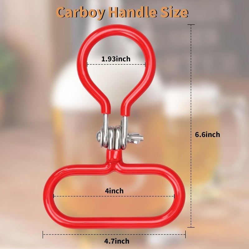Dexspoeny 4Pcs Carboy Handle, Portable Glass Carboy Handle, Adjustable Heavy Duty Carboy Holder for Smooth Neck 3 Gallon 5 Gallon 6 Gallon 6.5 Gallon, Home Brewing Essential Wine Fermenter Handle - Image 5
