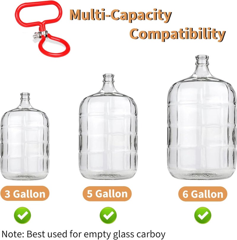 Dexspoeny 4Pcs Carboy Handle, Portable Glass Carboy Handle, Adjustable Heavy Duty Carboy Holder for Smooth Neck 3 Gallon 5 Gallon 6 Gallon 6.5 Gallon, Home Brewing Essential Wine Fermenter Handle - Image 3