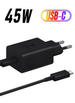 Samsung 45W USB-C Super Fast Charging Wall Charger  45W - Black (US Version with Cable, Black