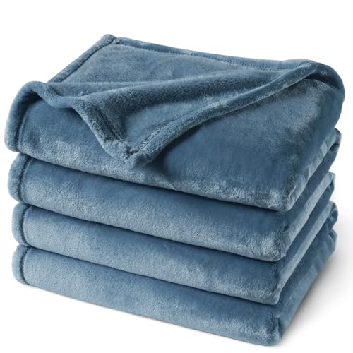 PHF No Shed No Pilling Fleece Blankets King Size Ultra Soft Lightweight Cozy Bed Blanket Plush AntiStati Microfiber Room Home Decor Gifts for Women and Men 1 Piece 108 x 90 Captains Blue - Image 1