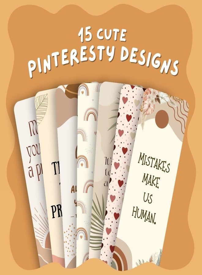 Funk You Store Bookmarks (Set of 15) Pinteresty Designs Bookmarks for Books, Gifting | Matte Laminated, Double-Sided Prints (6 x 2 inches) Quotes for Book Lovers, Novel, Library (Boho Aesthetic) - Image 2