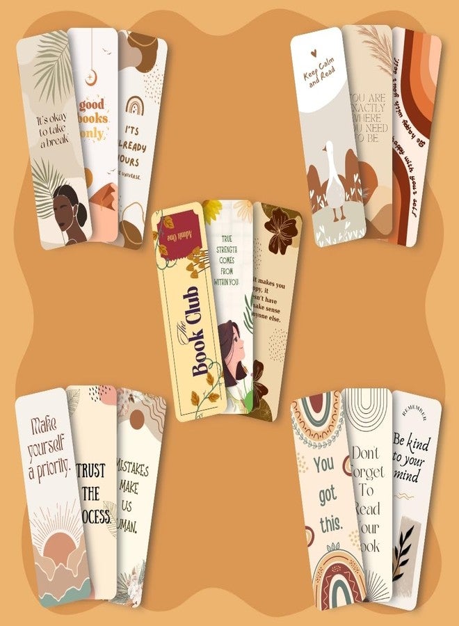 Funk You Store Bookmarks (Set of 15) Pinteresty Designs Bookmarks for Books, Gifting | Matte Laminated, Double-Sided Prints (6 x 2 inches) Quotes for Book Lovers, Novel, Library (Boho Aesthetic) - Image 1