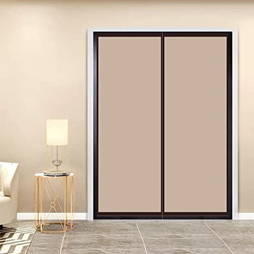Veanusiver Magnetic Insulated Door Curtain Thermal Door Cover Door Screen Auto Closer SelfClosing Privacy Screen Door for Air Conditioner Room Patio BedroomHands Free Fit Doors Size Up to 60 x 80 Coffee - Image 1