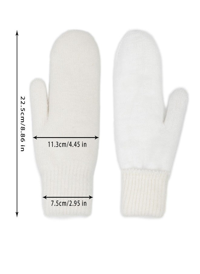 Mealah Winter Warm Mittens for Women - Cold Weather Stretch Thick Lining Knitted Gloves S/M - Image 3