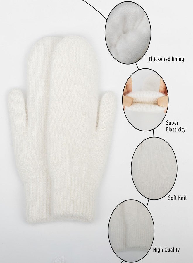 Mealah Winter Warm Mittens for Women - Cold Weather Stretch Thick Lining Knitted Gloves S/M - Image 2