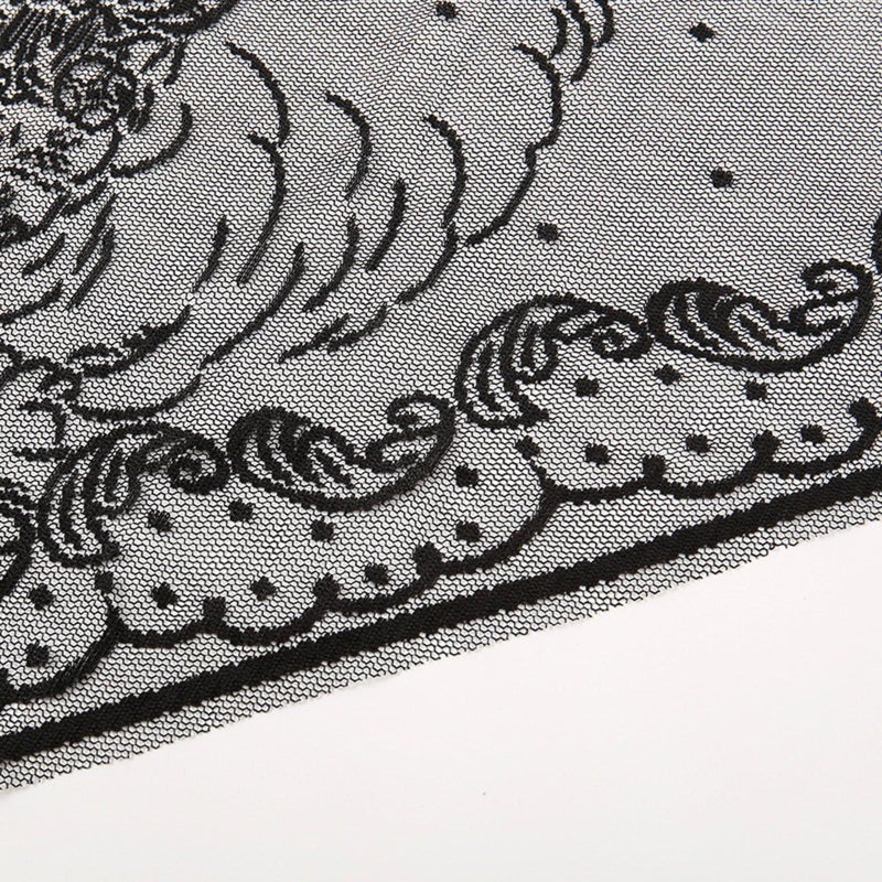 White Solid Color Triangle Scarf Embroidered Pattern Soft Polyester Headscarf - Image 4