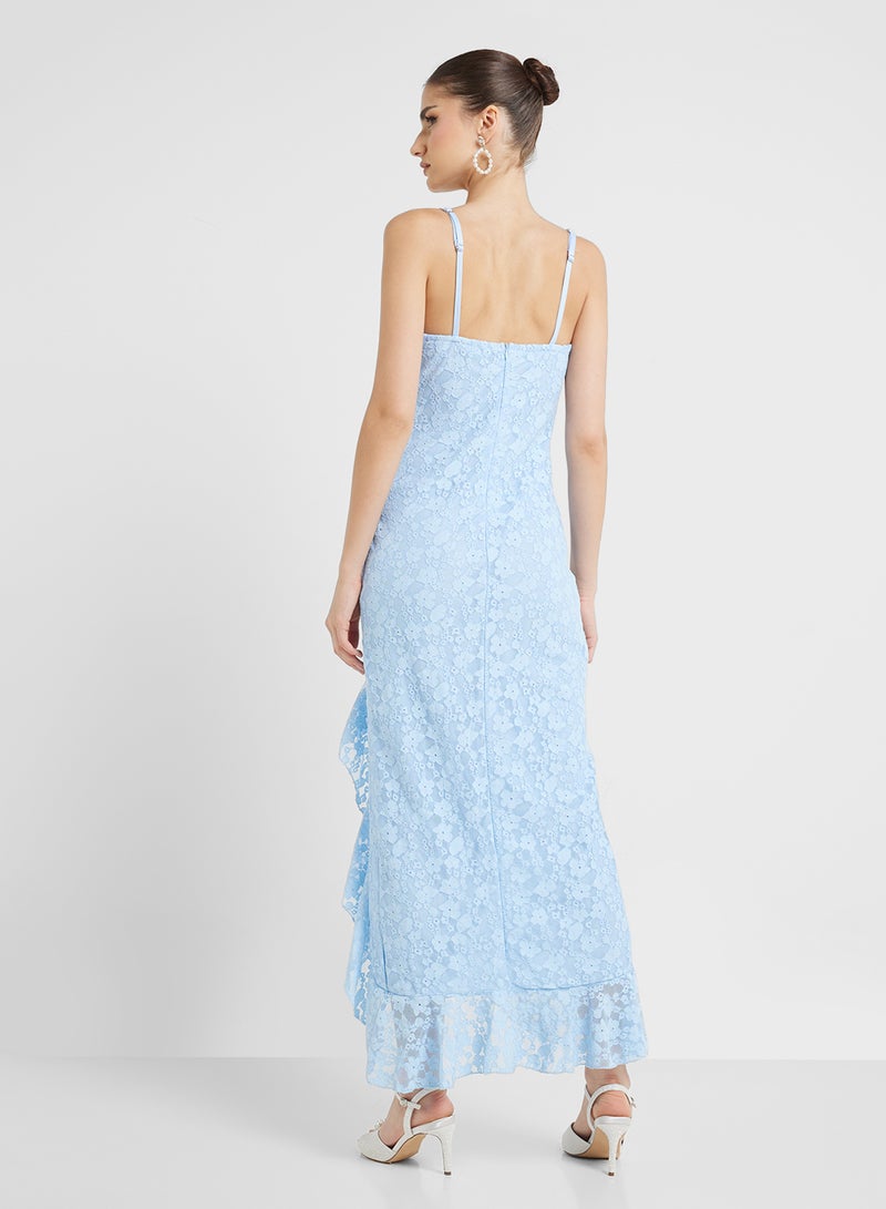 جينجر فستان ماكسي برباط وكشكشة - Image 2