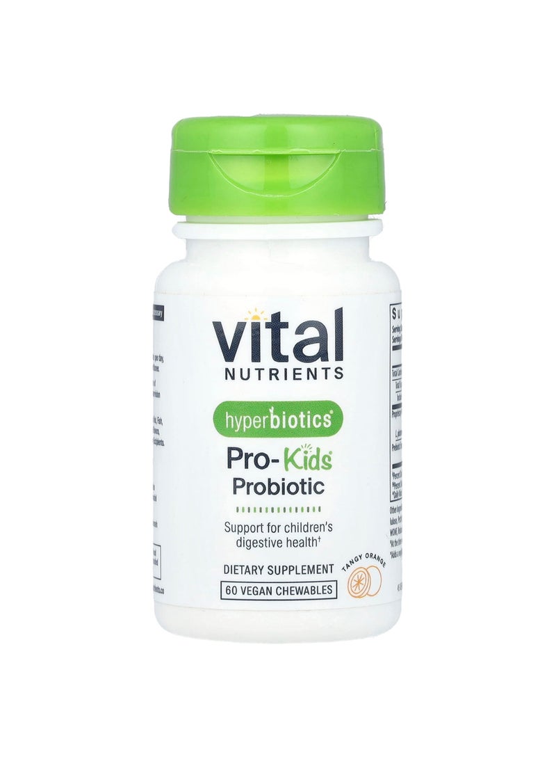 Vital Nutrients Hyperbiotics, Pro-Kids Probiotic, Tangy Orange, 60 Vegan Chewables
