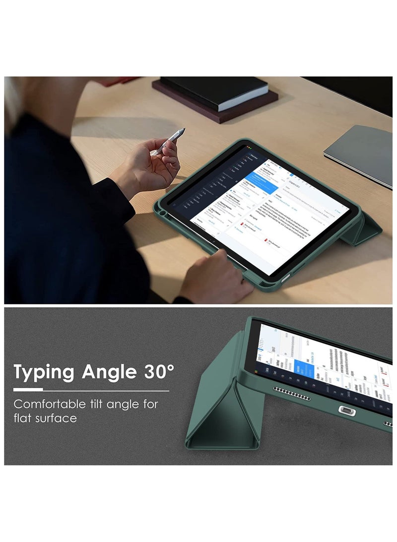 فوميمو حافظة لجهاز iPad (A16) 11 بوصة 2025/iPad 10 10.9 بوصة 2022، غطاء خلفي شفاف مع حامل قلم، وغطاء حافظة مع خاصية السكون/التنشيط التلقائي لجهاز iPad 10 10.9 بوصة 2022/iPad 11 11 بوصة 2025(أخضر) - Image 4