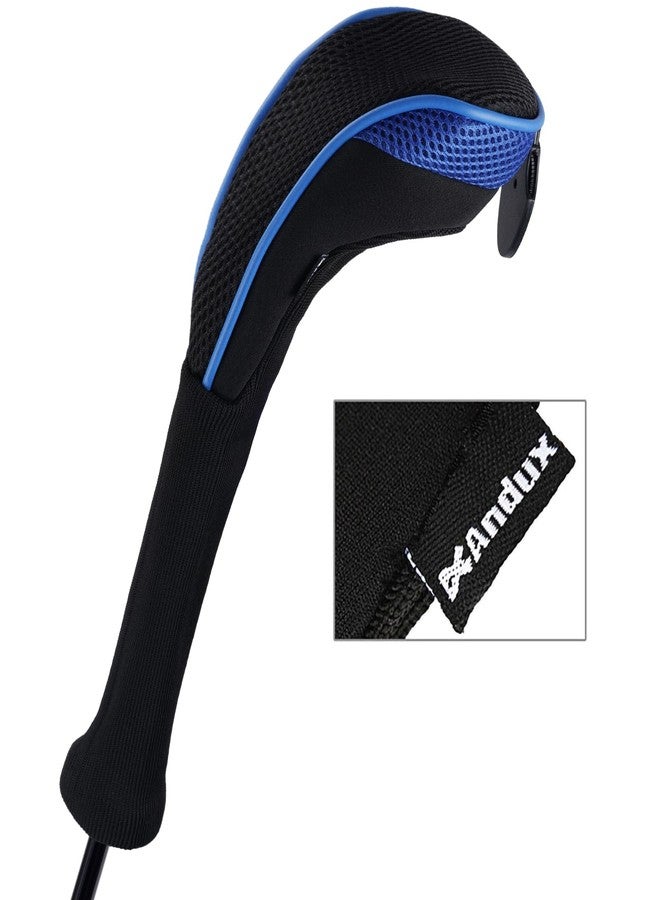 Andux 3 Pack Long Neck Golf Hybrid Club Head Covers Black/Blue - Image 4