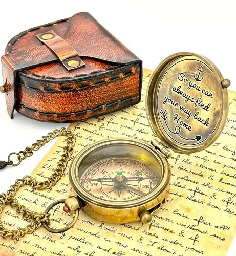 geekgifts Brass Compass So You can Always find Your Way Back Home Engraved Compass Personalized Compass Gift for himher - Image 3