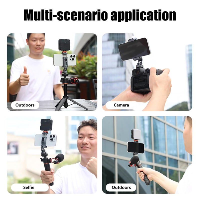 Aluminum Double Shoe Phone Mount Adjustable Clamp Lightweight For Photography Lighting Tripod - Image 5