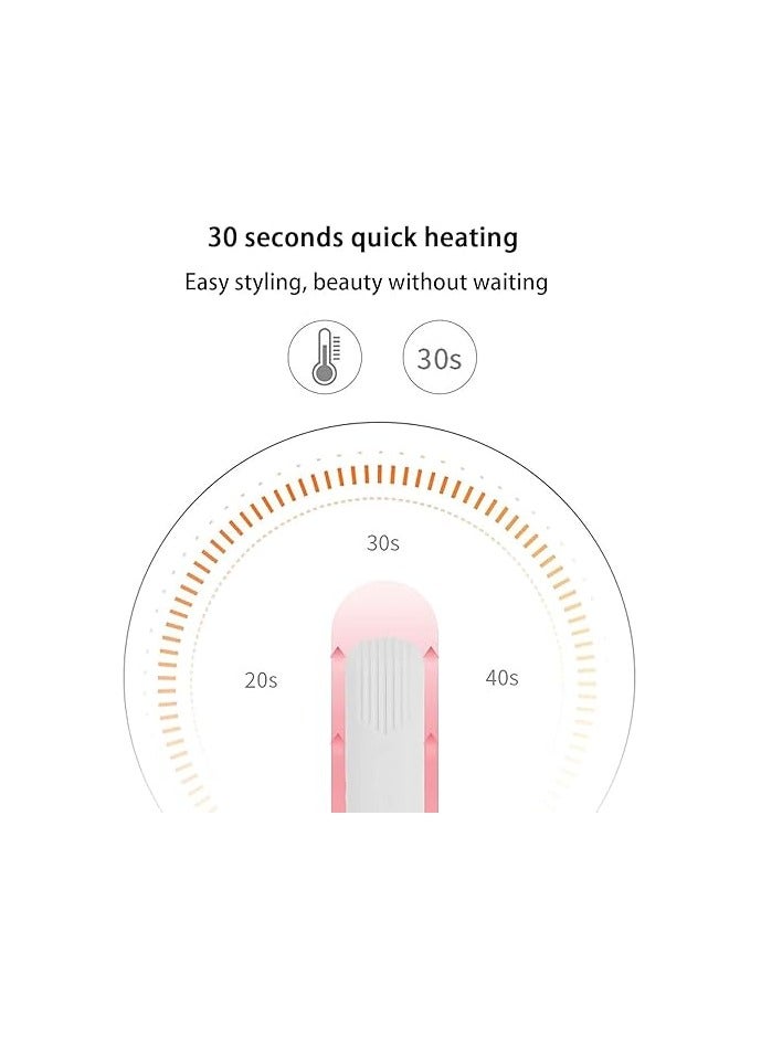 LUOLNH Regulatem Ceramic Mini Hair Curler, Mini Dual Purpose Curling Iron, Regulatem Curling Iron, Mini Curling Iron for Short Hair, Hair Straightener and Curler 2 in 1 Mini Hair Curler (Pink) - Image 4