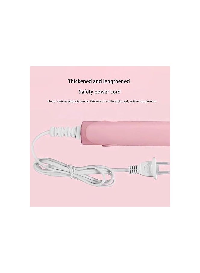 LUOLNH Regulatem Ceramic Mini Hair Curler, Mini Dual Purpose Curling Iron, Regulatem Curling Iron, Mini Curling Iron for Short Hair, Hair Straightener and Curler 2 in 1 Mini Hair Curler (Pink) - Image 2
