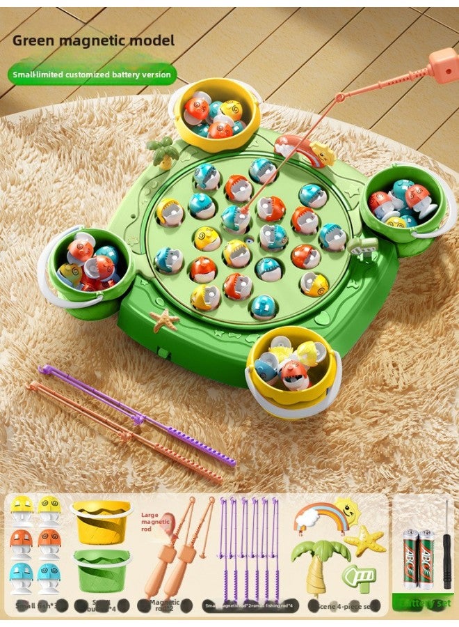 Children's Toys For Boys 1 To 3 Years Old 2 Babies Early Education Infants Two Or Three Girls Intelligence 4 Brain Development Boys-Color:[high Quality Customization] Green-magnetic [31 Dual-purpose Fish + 8 Rods + 4 Barrels + Scene] Battery Version  - Image 1