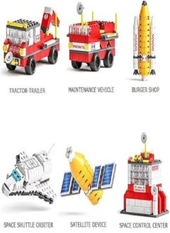 Generic Spaceship Exploration Rocket Building Blocks Launcher Toys 6 in 1 Steam Space Building Blocks Kit Kids Birthday Gift (1000pcs)  - Image 2