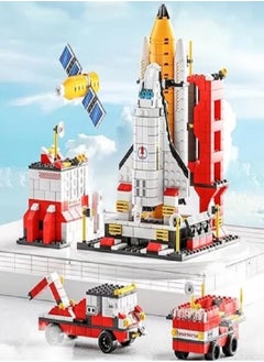 Generic Spaceship Exploration Rocket Building Blocks Launcher Toys 6 in 1 Steam Space Building Blocks Kit Kids Birthday Gift (1000pcs)  - Image 4