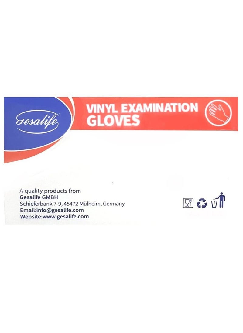 Gesalife Powder Free Vinyl Disposable Examination Gloves 100 Pcs  - Image 2