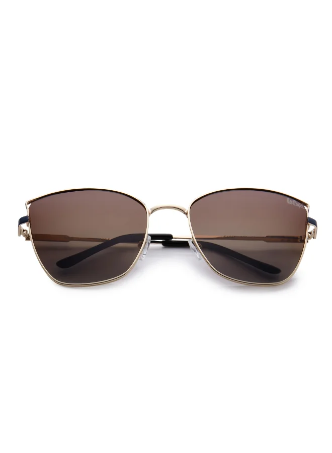 Lee Cooper Polarized Sunglasses Gold Frame Gradient Brown Mirror Lens 59mm  - LC1202C02
