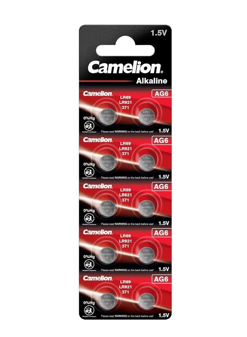 Camelion Camelion alkaline button cell batteries AG6 10 pack x5 - Image 2