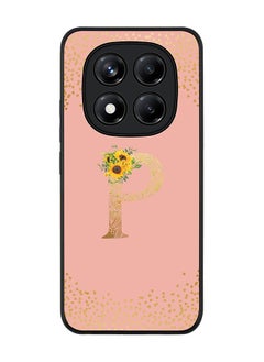Stylizedd For Xiaomi Redmi Note 14 Pro 5G / X7 5G Case,Slim fit Camera Protection, Shockproof Thin Phone cover  - Custom Floral Monogram - P  (Rose Pink )  - Image 1