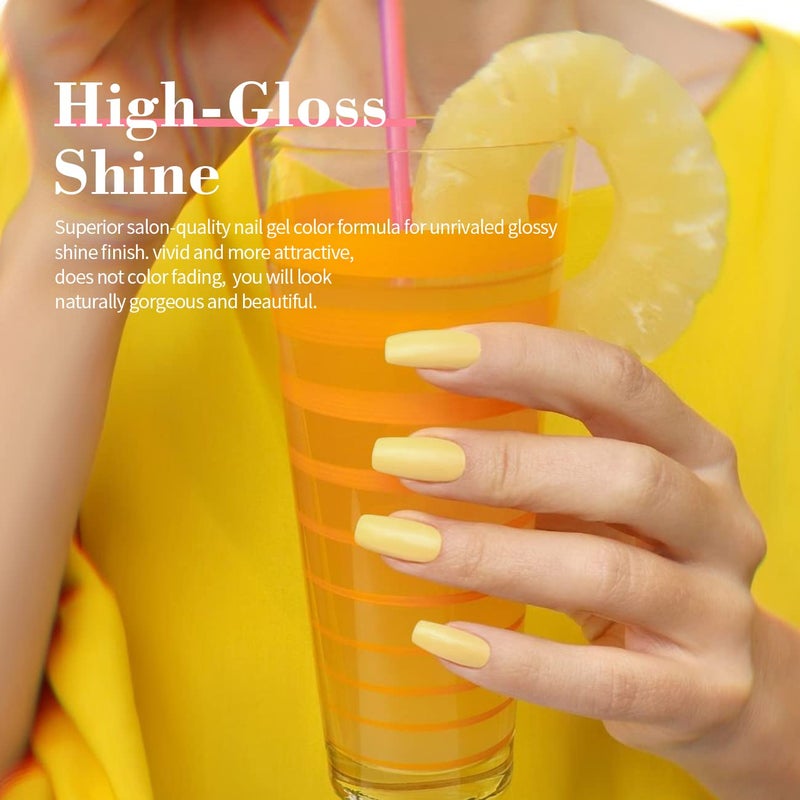 RARJSM Gel Nail Polish Set 6Pcs Pastel Gel Polish Rainbow Colors Kit Soak off UV Spring Summer Ice Cream Varnish Nail Art Salon Manicure at Home(Pink Orange Yellow Green Blue Purple) - Image 4