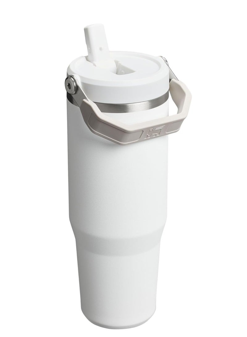 Stanley IceFlow 30oz Flip Straw Tumbler Winter Stainless Steel Vacuum Insulated Water Bottle with Leakproof Lid Foldable Handle Keeps Drinks Cold for 12 Hours - Image 2