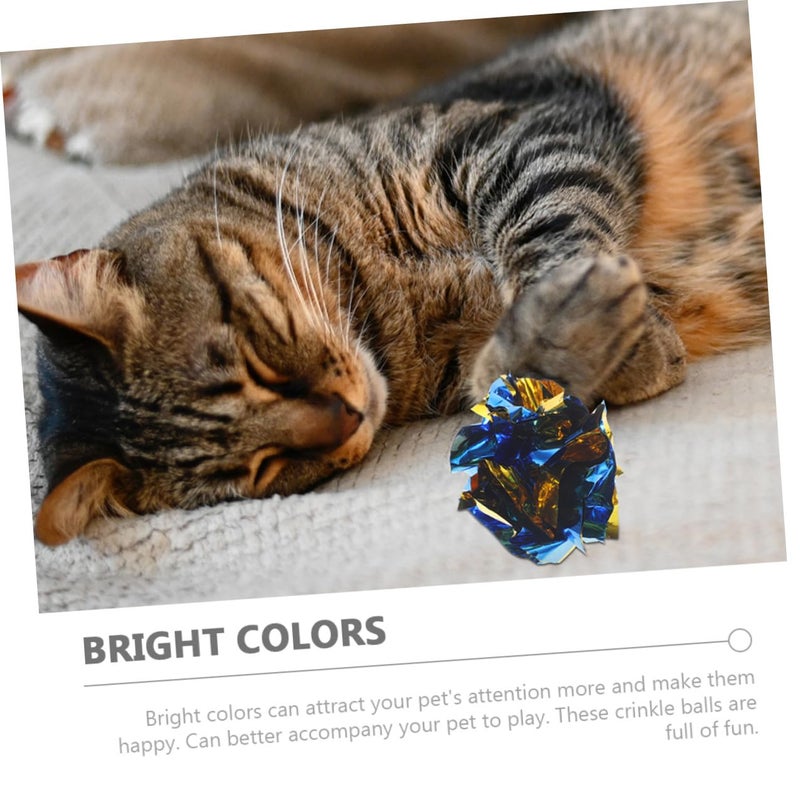 25 Pcs Silver Metallic Crinkle Balls for Cat Interactive Play and Kitten Entertainment - Image 4