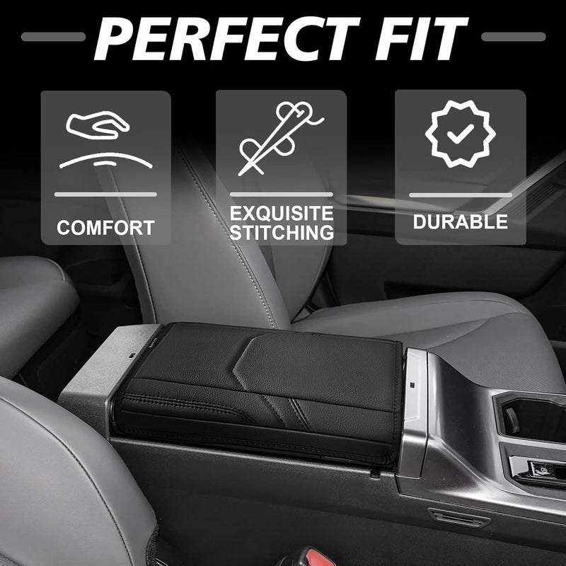 Muslogy Center Console Armrest Cover Compatible with 2026 Toyota RAV4 Accessories Comfort Armrest Pad Cushion Box Lid Cover Vegan Leather Protector Regular Thick(OEM Style) - Image 5